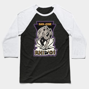 Defunct San Jose Rhinos Roller Hockey Baseball T-Shirt